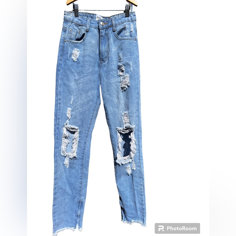 Princess Polly high rise distressed straight jeans